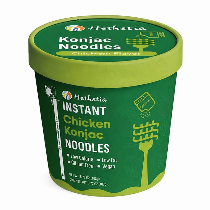 Hethstia | Keto | Instant Konjac Noedels Veg Kipsmaak Soep | Koolhydraatarm | Glutenvrij | 3 - Cup
