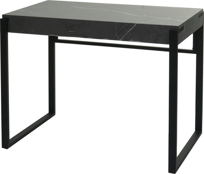 Bureau MCW-L53, bureau computer bureau werktafel, metaal 100x54cm ~ marmer look grijs