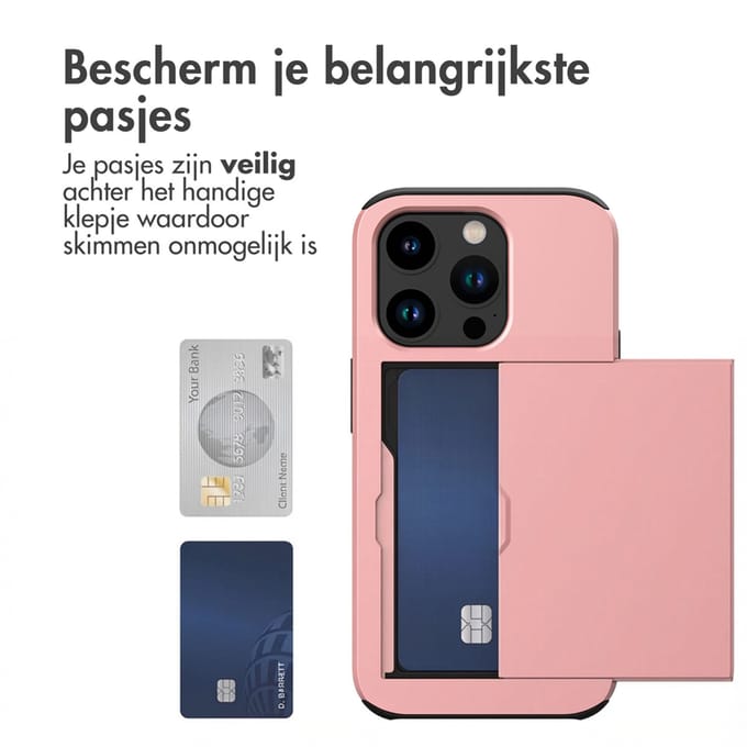 imoshion Hoesje met Pasjeshouder - Geschikt voor Apple iPhone 15 Pro - Rosé Goud
