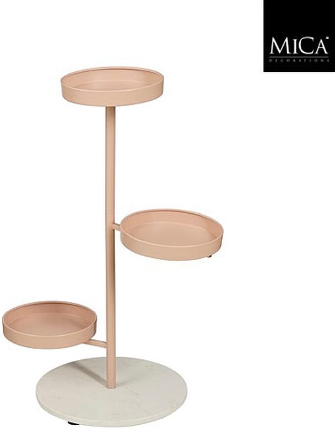Mica Decorations Plantenstandaard Brutus - 48 x 20 x 68 cm - IJzer - Roze