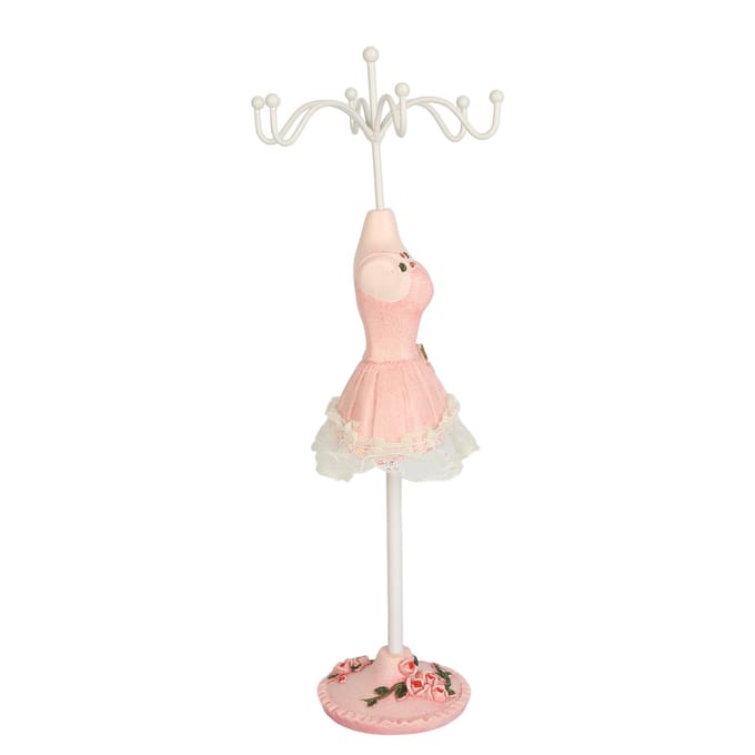 Model Jurk Sieraden Display Standaard Hars IJzer Ruimtebesparend Oorbel Ketting Hangen Mannequin lichtroze kleur