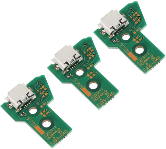 Golden crown - JDS-040 oplaadaansluiting - USB oplaadbus - Vervangingsonderdeel - Groen - Compatibel met PS4 Pro controller - 3 stuks