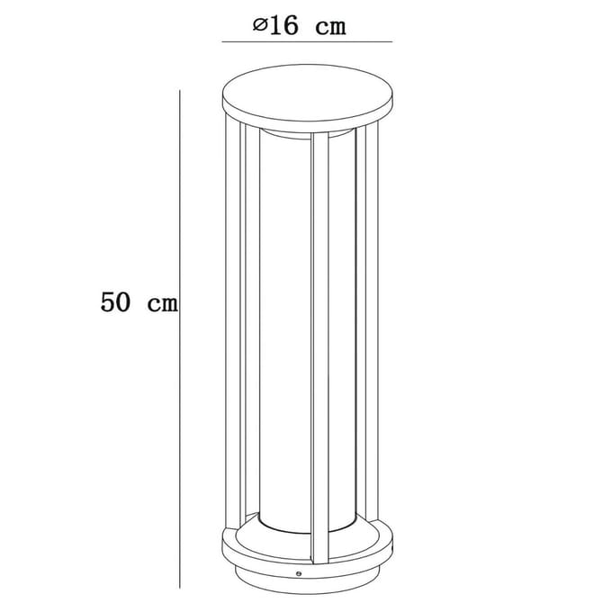 Lucide CADIX - Sokkellamp - Ø 16 cm - 1xE27 - IP65 - Zwart