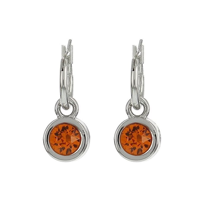Biba Oorhangers zilver met steen Tangerine
