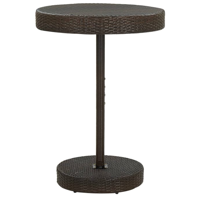 vidaXL - Tuintafel - 75,5x106 - cm - poly - rattan - bruin