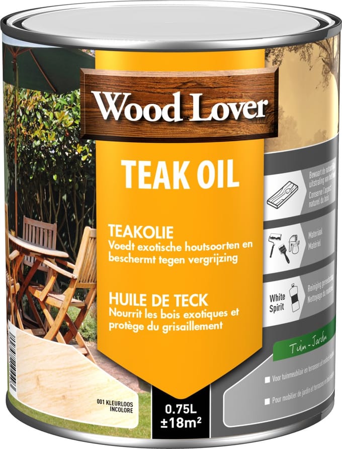 Woodlover Teak Oil - 0.75L - 613 - Teak