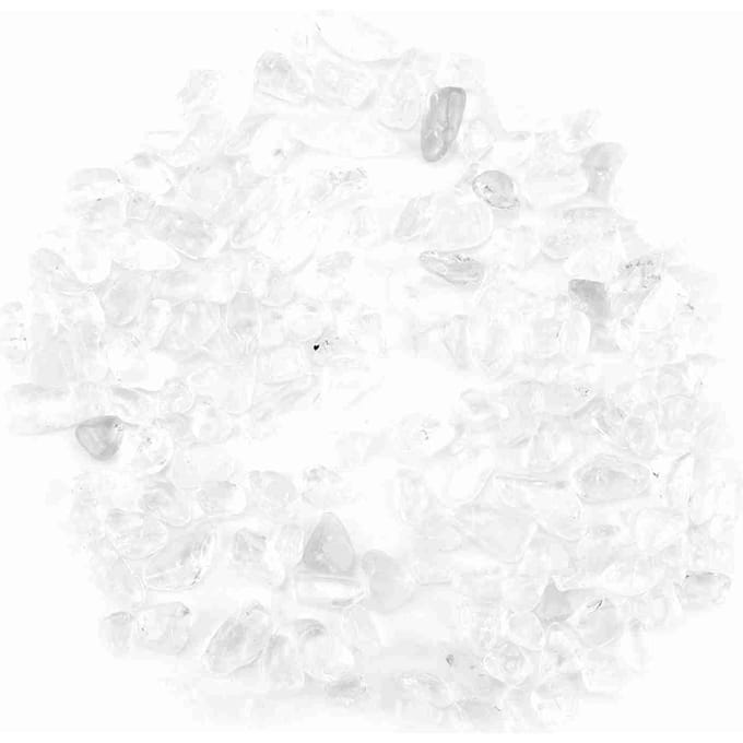 Getrommelde steenslag, vermalen natuurlijke kristalkwartsstukken(Wit) white