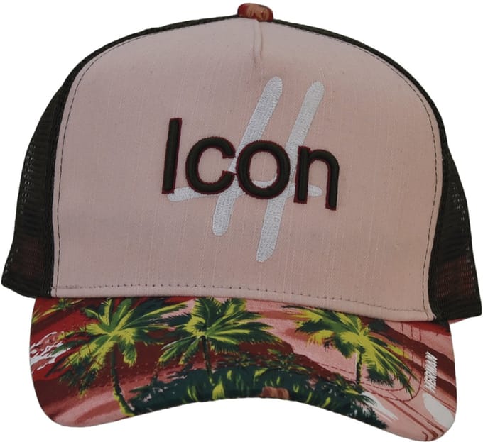 Herman Casquette baseball bicolore brodée ICON avec maille et visière à imprimé tropica