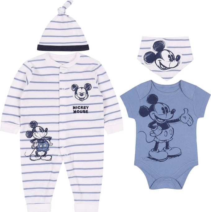 Mickey Mouse DISNEY - Blauw-wit gestreepte set voor jongens / 62