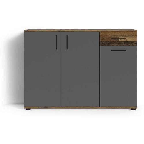 BYLIVING Ladekast Jakob (Antraciet/oud hout)