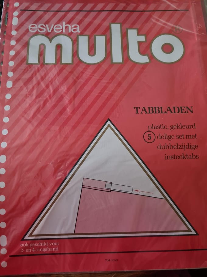 Tabbladen Multo A4 23-gaats 5-delig PP assorti