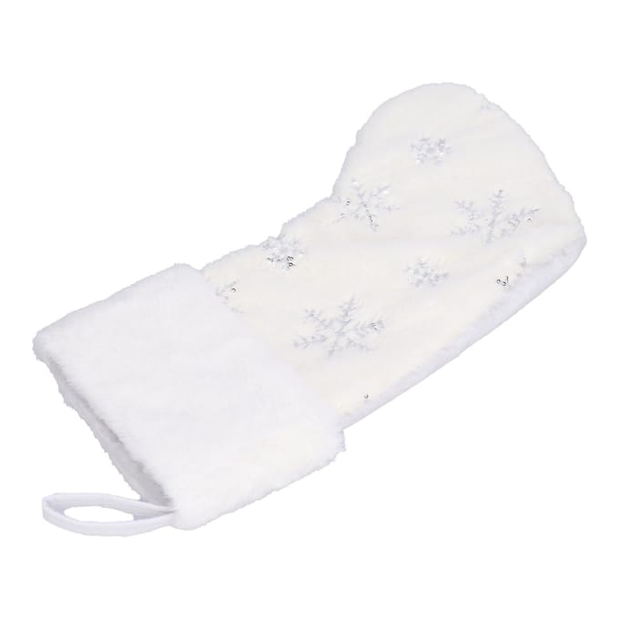 Polyester Kerstsok Hanger met Geborduurd Sneeuwvlokpatroon Kerstboomversiering