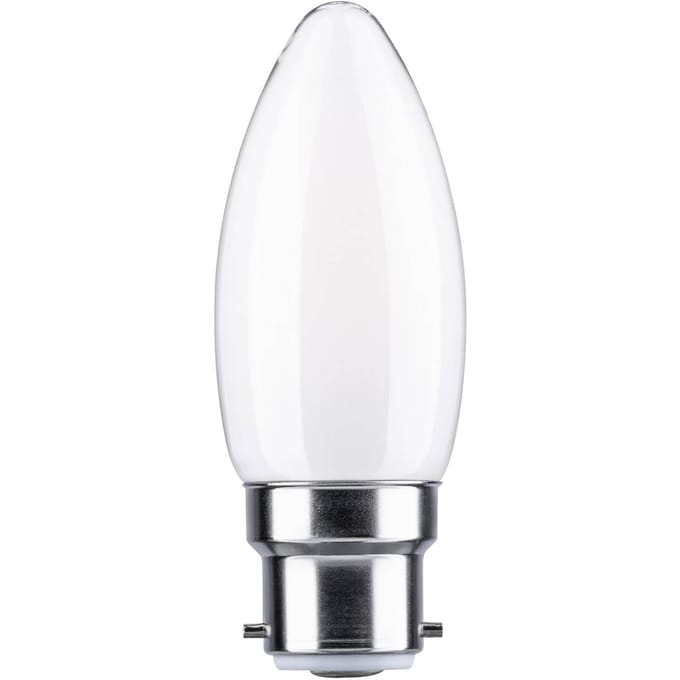 Standaard 230 V LED kaars B22d 470lm 4,7W 2700K Opaal