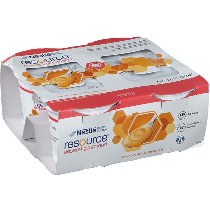 Nestlé Resource Dessert Gourmand Karamel 4x125 Voeding