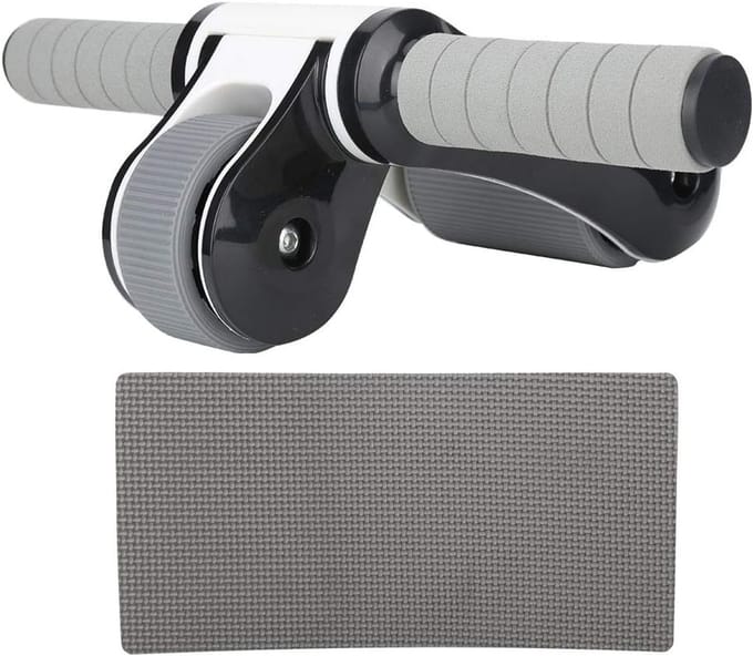 Buikspierroller - Core Trainer - Krachtige Core Training - Stabiel Driehoekig Ontwerp - Incl. Kniebeschermer - Zwart