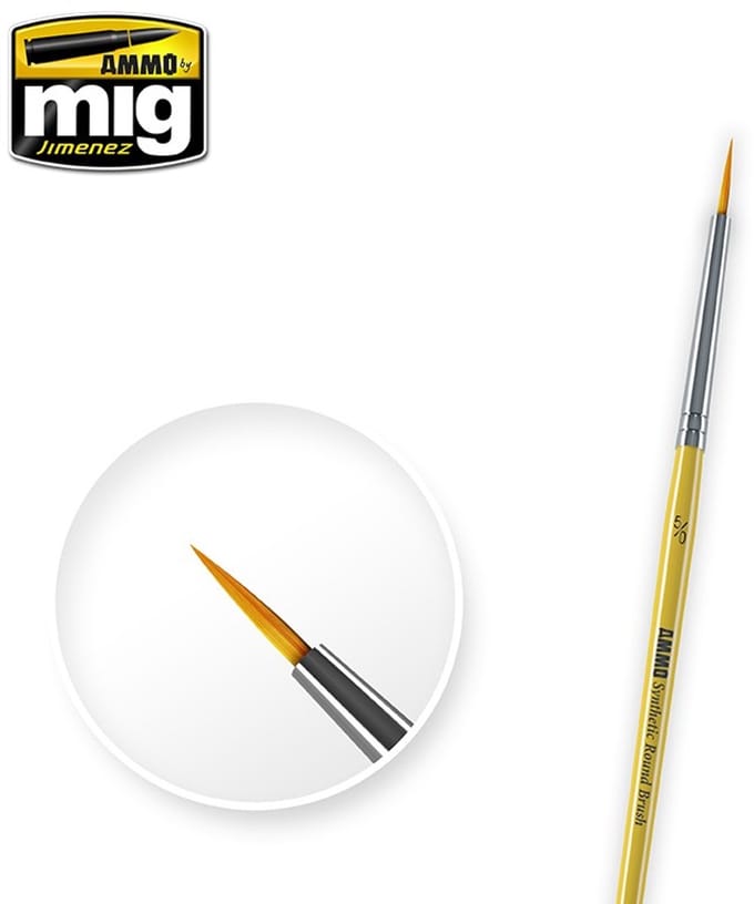 AMMO by Mig Jimenez Hobbypenseel - MIG 8610 5/0 Syntetic Round Brush Penseel