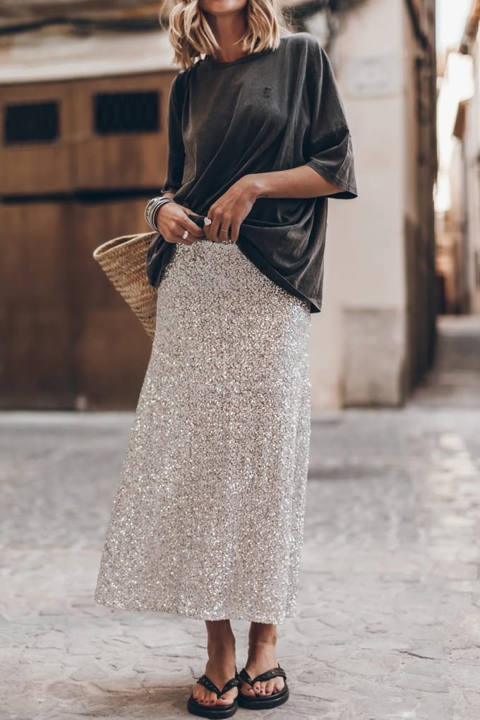 Mikuta The Light Long Sequin Skirt Taglia: S | Minigonne Outlet | Donna