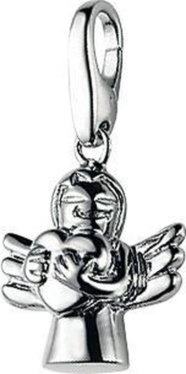 Zilver | bedel |hanger | charm | bescherm engel met hart