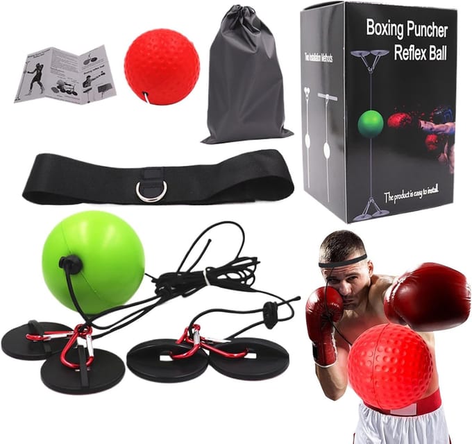 Boksbal Set - Reactie Bal - Coördinatie Training - Zonder Boren - 15.5 x 9.3 cm - Enkele Attribuut