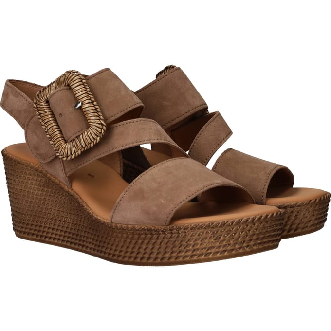 Gabor 771 Sandalen - Met Sleehak - Dames - Taupe - Maat 39