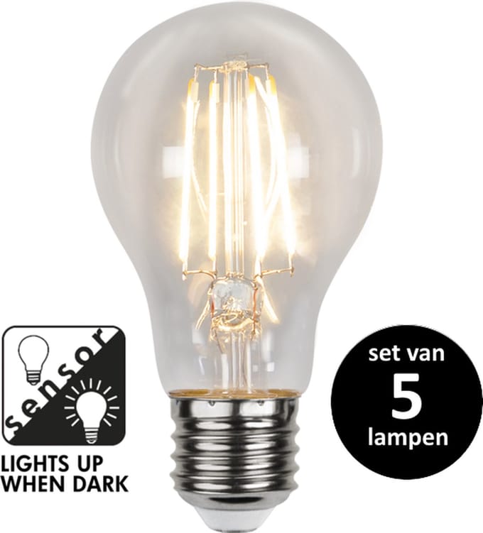 Sensorlamp dag/nacht - Filament 4.2W - set van 5