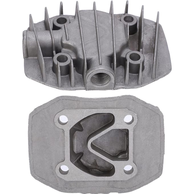 2 stuks luchtcompressor cilinderkop klein 2.53P aluminium koelonderdelen 48 mm x 62 mm zwart