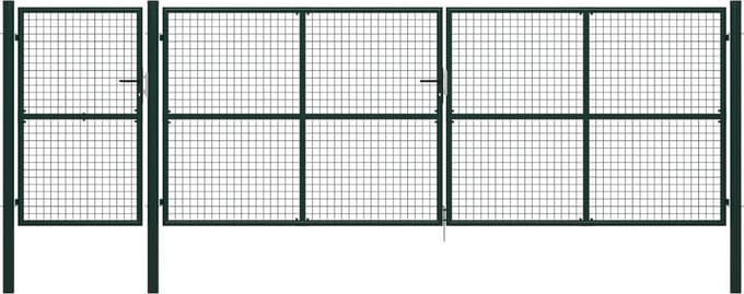 vidaXL - Tuinpoort - staal - 500x150 - cm - groen