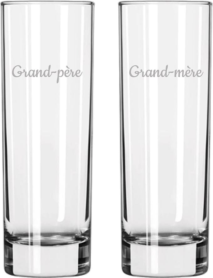 Longdrinkglas gegraveerd - 22cl - Grand-père & Grand-mère