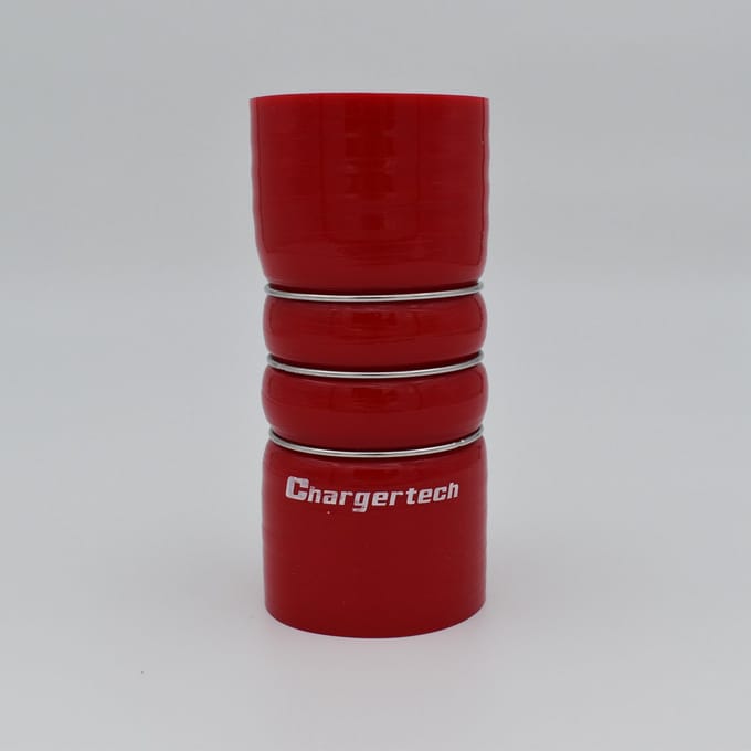 Dubbele balg koppelstukken silicone - Rood, 76mm