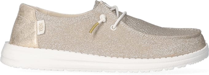 HEYDUDE - Wendy Metallic Sparkle Dames Instappers Gold - Maat 38