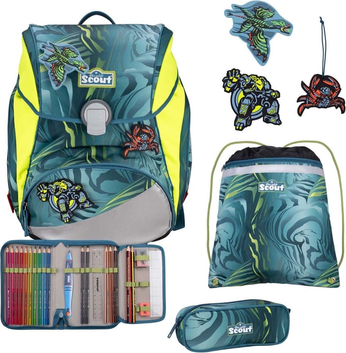 Scout Schooltas Alpha Set 4-delig Action Blauwgrijs