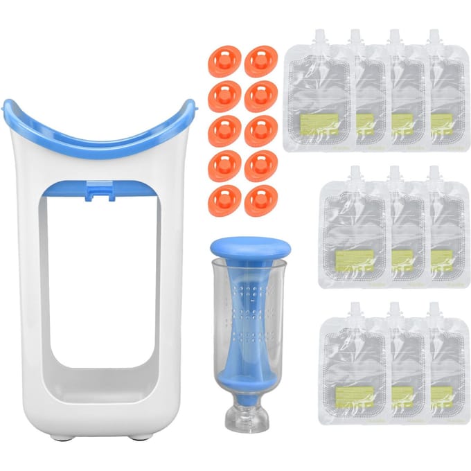 Baby Puree Maker Efficiënt Eenvoudige Bediening Makkelijk Schoon te Maken Duurzaam Veilig Gezond Handmatige Babyvoeding L(for 6.5-9kg) white
