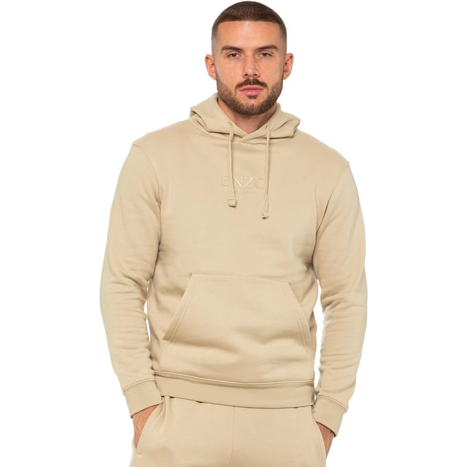 Enzo | Heren Pullover Hoodie - Stone