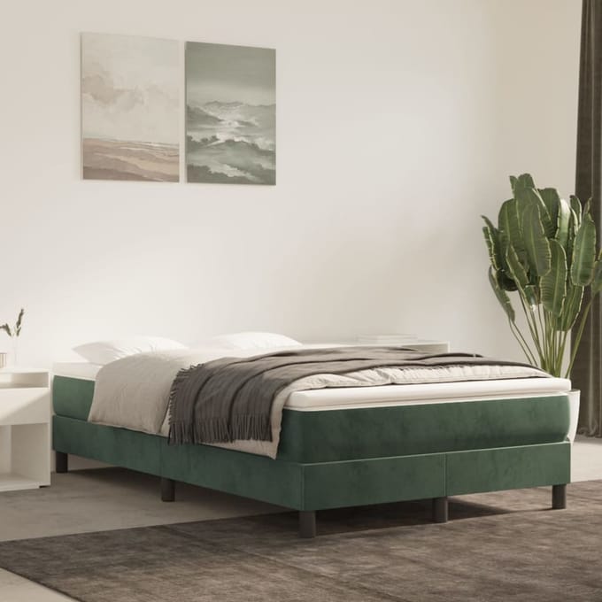 vidaXL - Pocketveringmatras - medium - 120x200x20 - cm - fluweel - donkergroen