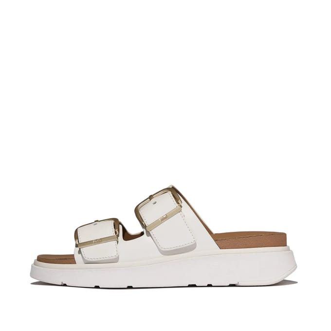 FitFlop FitFlop Gen-FF Buckle Two-Bar Leather Slides WIT - Maat 36