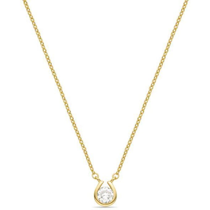 Collier Luxenter Brilliant Zirconia finition en or jaune 18 carats - Ceol beige