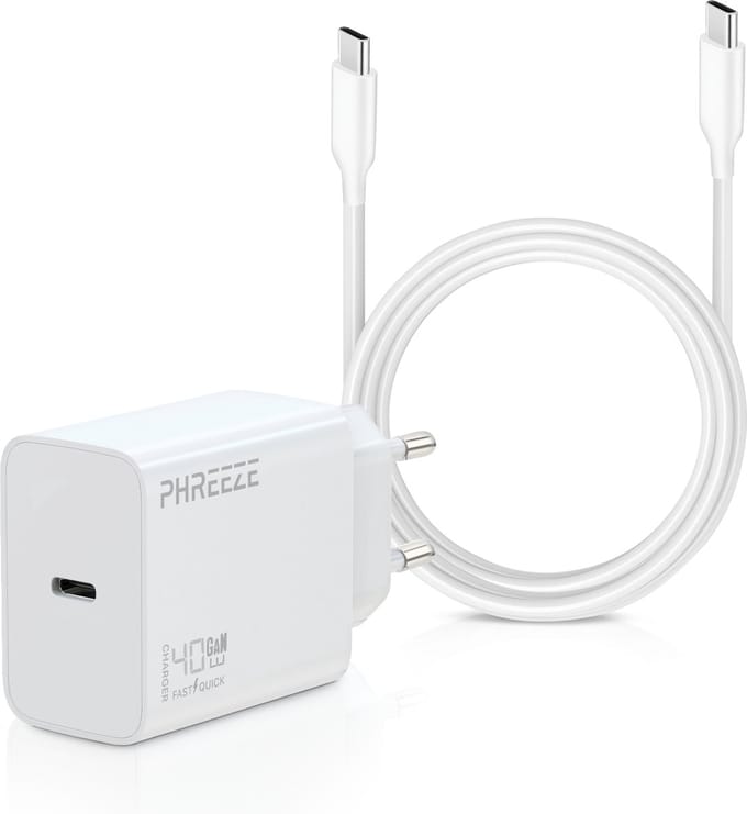Usb C Adapter + usb C naar usb C Kabel - 3 Meter - 40w Snellader - Super Fast Charger