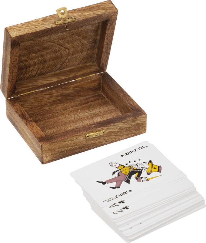Atmosphera kaartspel Odile - Mangohout - 12 x 4 cm