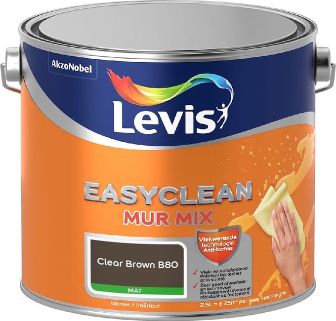 Levis - Easyclean Mur Mat Mix - Clear Brown B80 - Mengverf - 2,5 L