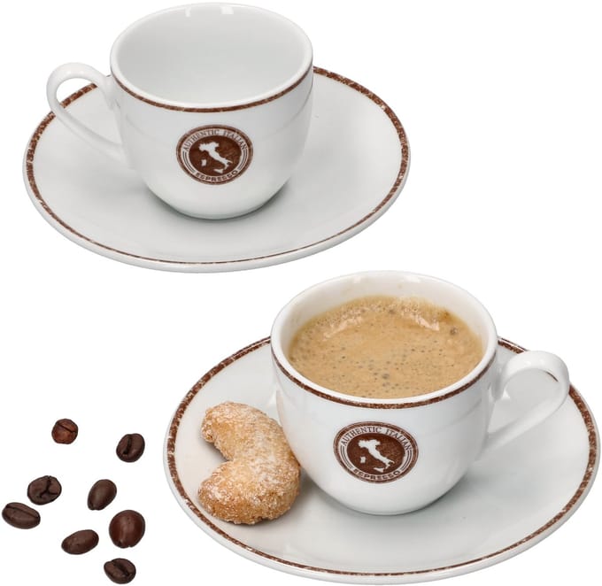 Set van 2 espressokopjes + schotel Authentiek Italiaans - 412871