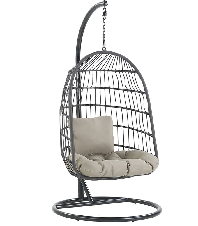 ALLERA - Hangstoel - Taupe - Polyester