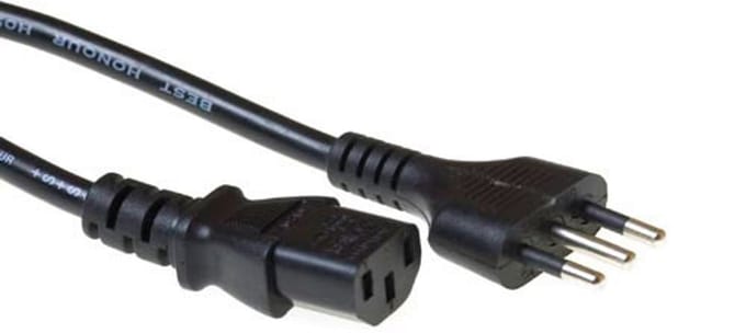 ACT Netsnoer Italiaanse connector - C13 zwart 2,5 m AK5066