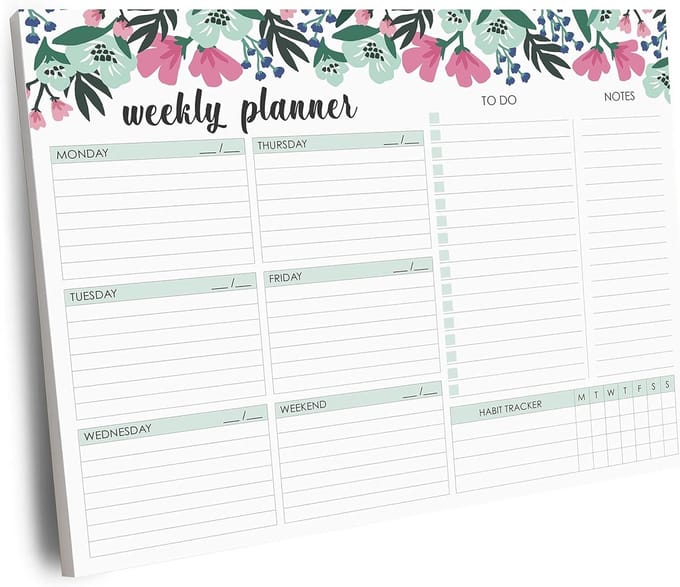 Wekelijkse Planner Pad voor 52 Weken - Ongedateerd Schema en To-Do Lijst