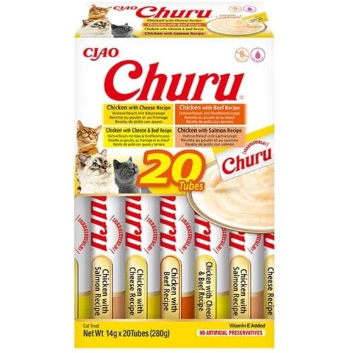 Inaba Ciao Churu Creamy Puree Liquid Kattensnack Kip & Rund 20x14g