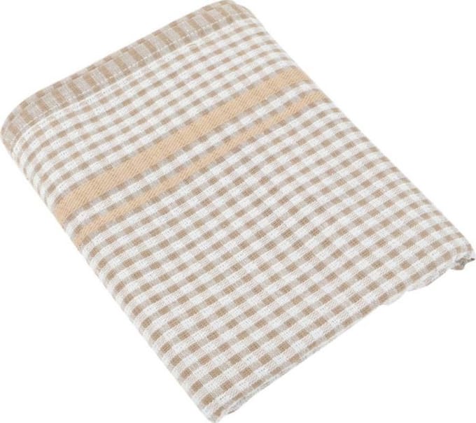 Handdoek | ft 50 x 70 cm | gewafeld | beige | pak van 3 stuks