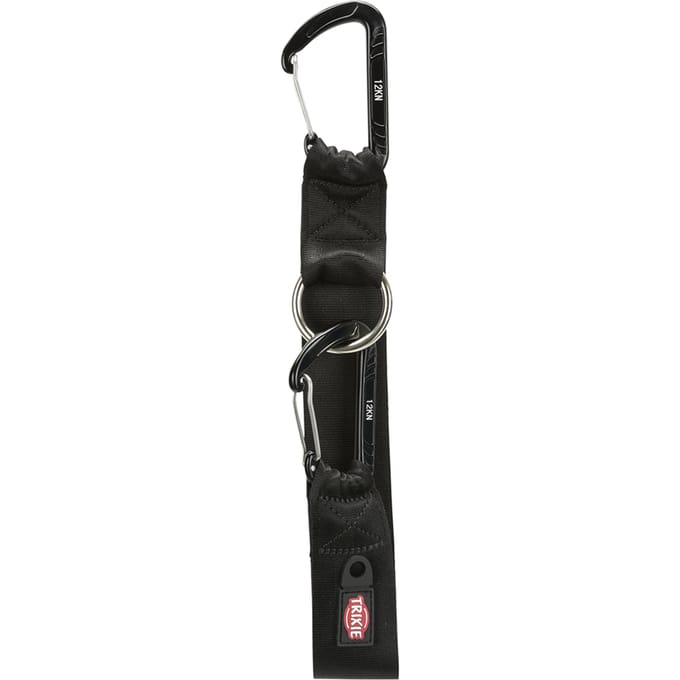 Trixie Universal Riemband mounteneer carabiner 30 cm/38 mm Zwart
