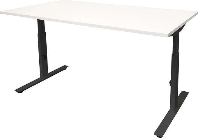 Verstelbaar Bureau - Linesto 200x80 wit - zwart frame