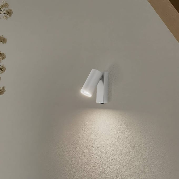 Nowodvorski Lighting Wandspot FOURTY, lichtgrijs, hoogte 17 cm, metaal, GU10