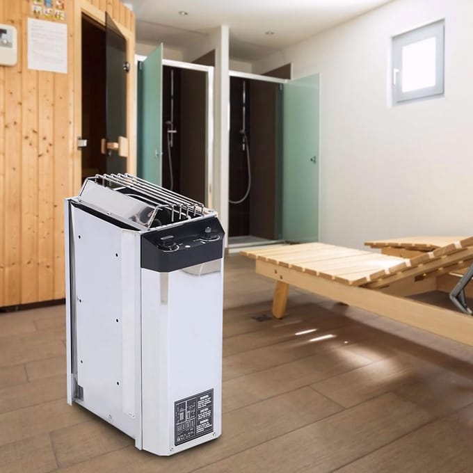 Poêle à sauna en acier inoxydable de type à contrôle interne 3KW, outil de chauffage pour sauna 220V white