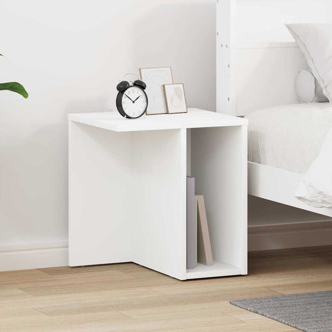 vidaXL - Bijzettafel - Wit - 37 - x - 32 - x - 40 - cm - Bewerkt - hout